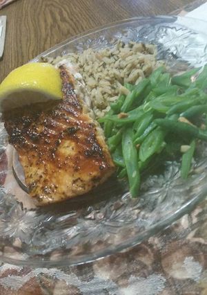 A picture of Garlic and Basil Salmon.