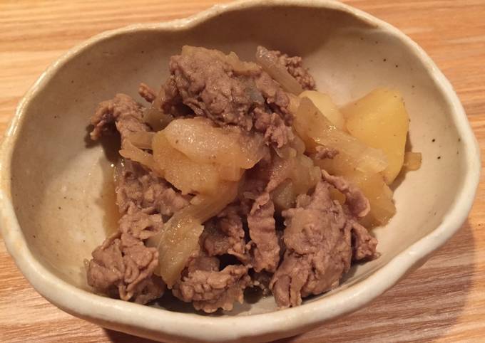 Nikujaga (beef &amp; potato) 肉じゃが simple way -can make Gluten Free