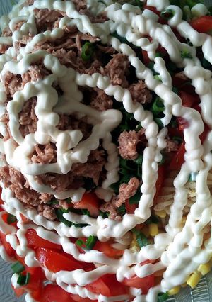 A picture of tuna salad.