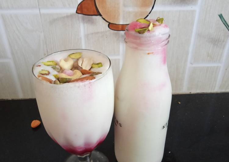 Recipe of Homemade Almond Kesar Lassi