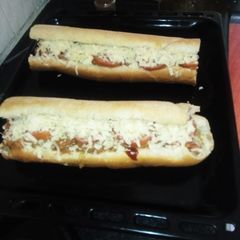 A picture of Chicken and mushroom sub.