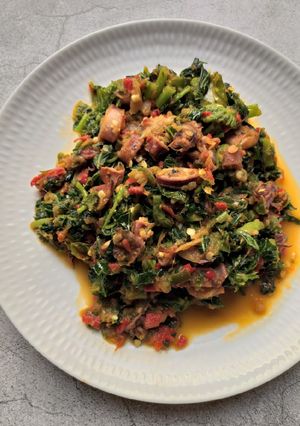 Foto resep Daun Pepaya dgn Cumi asin