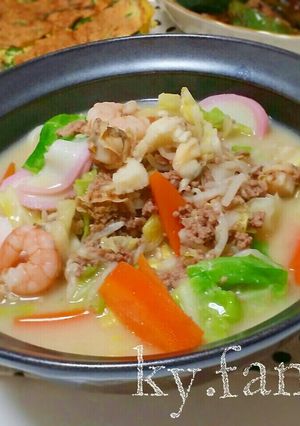 A picture of Hearty Champon with Delicious Broth.