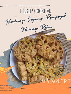 Foto resep Kembang Goyang Rempeyek Kacang Rebon