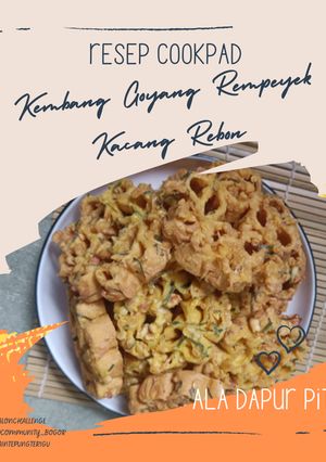 Foto resep Kembang Goyang Rempeyek Kacang Rebon