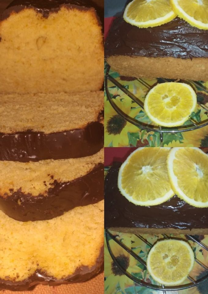 Una foto de Budín de 🍊Naranja con baño de chocolate🍫