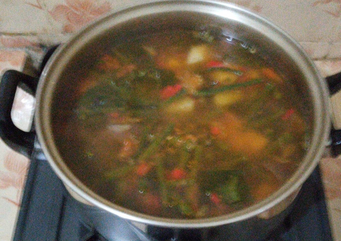 Sayur asem pedas bumbu racik indofood (sayur asem)