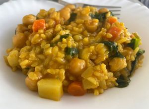 Foto principal de Arroz meloso de curry de garbanzos