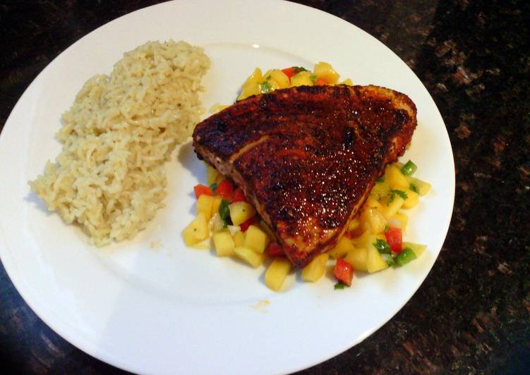 Recipe of Any-night-of-the-week Pan Seared Blackened Tuna with Mango Salsa