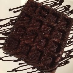 A picture of Eggless chocolate waffle.