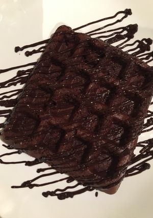 A picture of Eggless chocolate waffle.