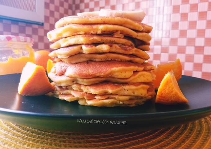 Guide to Prepare Pancakes à l&#39;orange🍊 et banane🍌