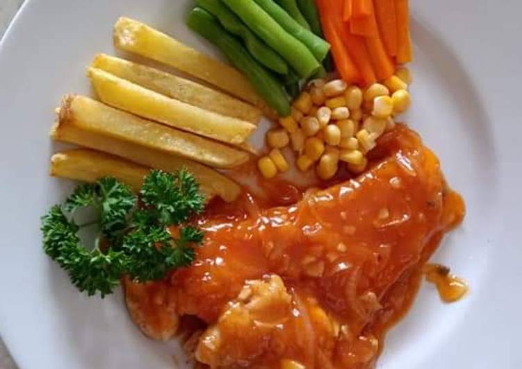 Cara mudah Membuat Chicken steak simple, Enak Banget