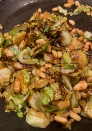 A picture of Chilli Spouts and pinenuts.