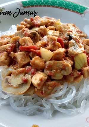 Foto resep Shirataki Ayam Jamur