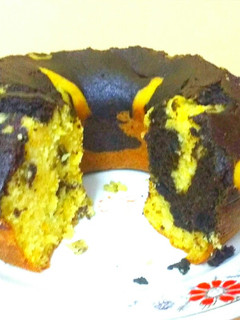 Una foto de Torta marmolada de calabaza y chocolate