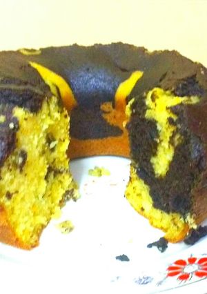 Una foto de Torta marmolada de calabaza y chocolate