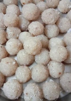 A picture of Coconut Laddu.