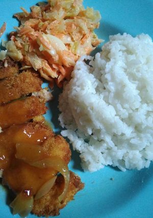 Foto resep Chicken katsu dan salad ala hoka hoka bento