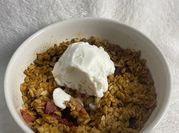 Una foto de crumble de limon