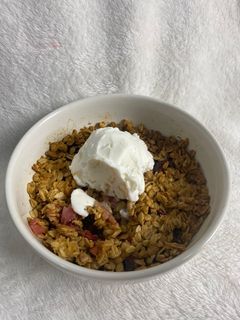 Una foto de Crumble de fresa