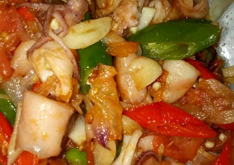 Resep Cumi Asin Pedas Endol Ala Puteri Kian Lee, Enak Banget