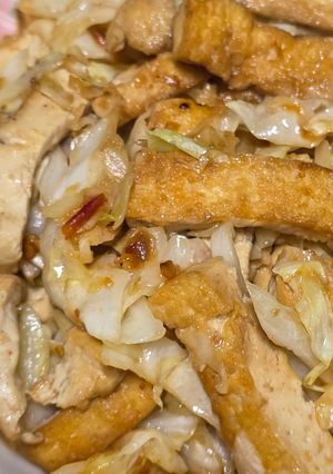 辣豆瓣板豆腐高麗菜 的食譜成品照片