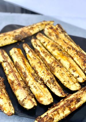 Une photo de Courgettes marinées grillées au four