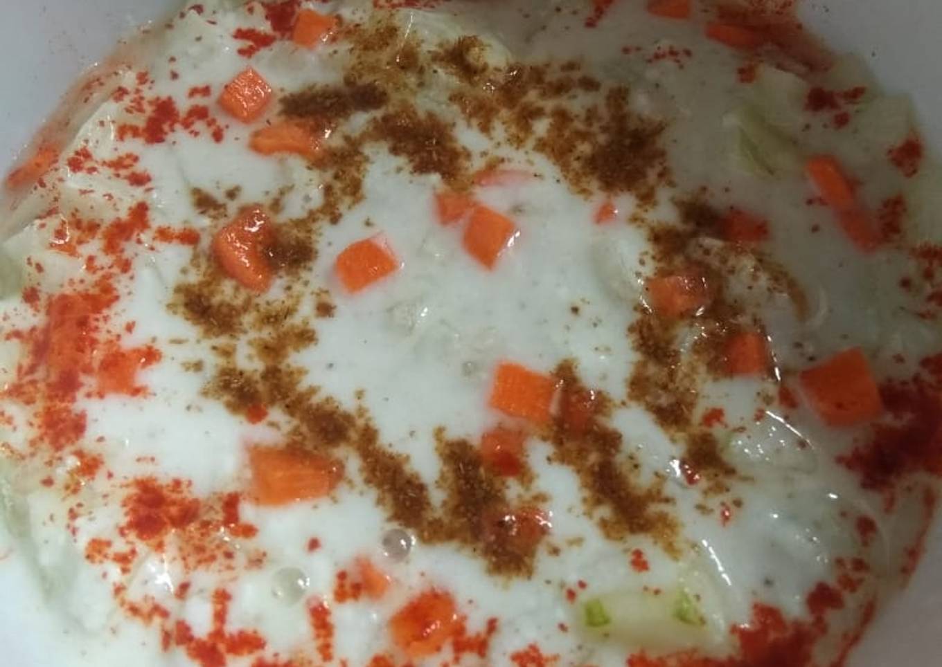 Cucumber and carrot raita
