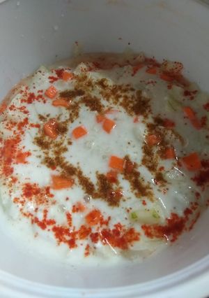A picture of Cucumber and carrot raita.