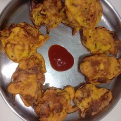 Bok phool or heron flower Pakoda A picture of Bok phool or heron flower Pakoda.