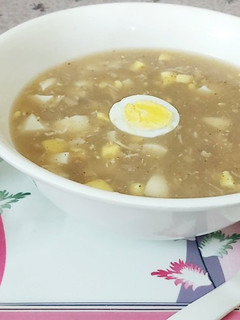 A picture of Chicken and egg soup.