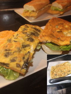 Una foto de Bocadillo de tortilla cuadrada de algas kombu