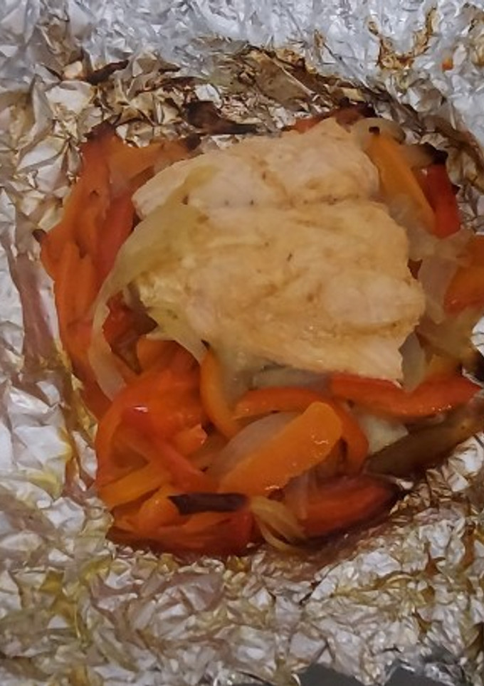 Una foto de Salmón en papillot