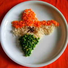 A picture of Tri colour pulav.