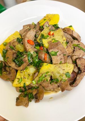 Hình của món Bầu dục xào dứa.