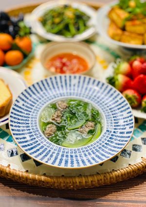 Hình của món Canh Bầu Nấu Rau Đay.