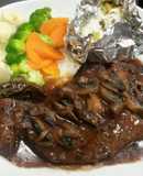 Rib Eye en salsa de champiñones
