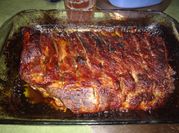 Una foto de costillas de cerdo miel