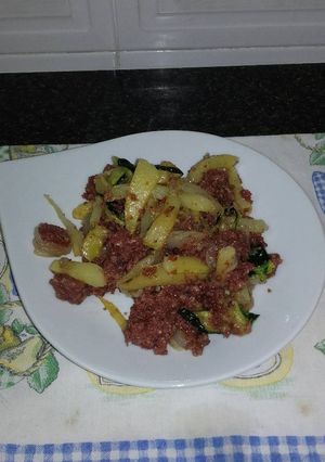 Una foto de Patatas a lo corned beef