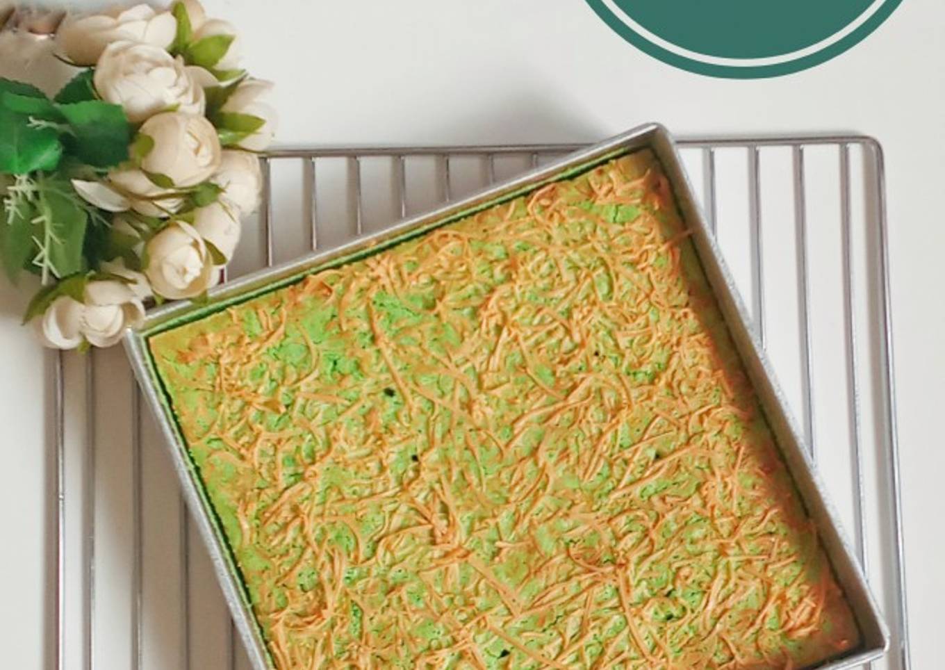 Bolu nasi pandan (olahan nasi sisa)