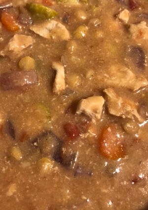 A picture of Chicken Hot Pot with a twist.