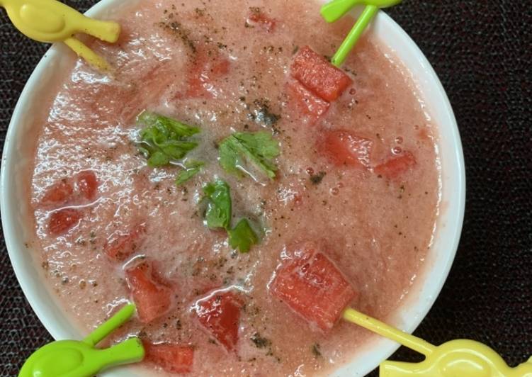 Step-by-Step Guide to Prepare Perfect Watermelon Gazpacho cold soup