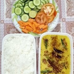 A picture of Moong ki daal or chawal.