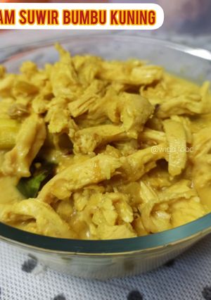 Foto resep Ayam Suwir bumbu kuning