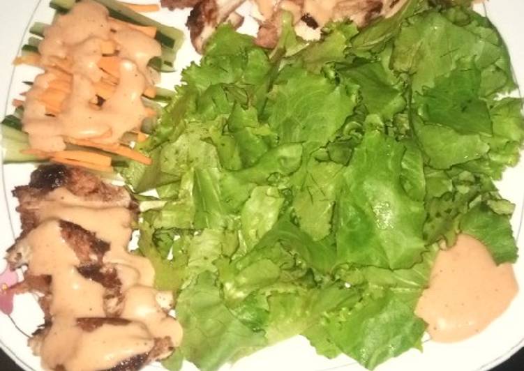 Stripped chicken salad