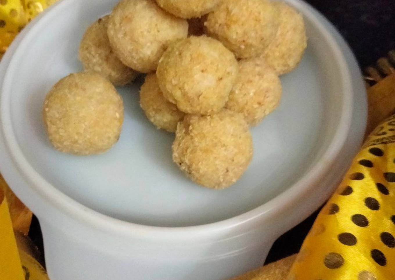 Saffron coconut laddu