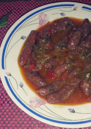 صورة لوصفة السجق بالبصل و الفلفل