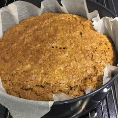 A picture of Carrot cake with no nuts or butter!!!.