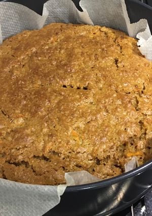 A picture of Carrot cake with no nuts or butter!!!.